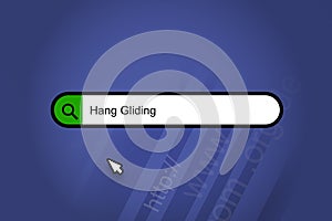 Hang Gliding - search engine, search bar with blue background