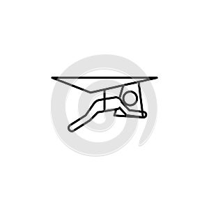 hang gliding sign icon. Element of navigation sign icon. Thin line icon for website design and development, app development.