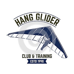 Hang gliding vector illustration logo design