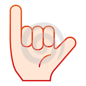 Hang loose gesture flat icon. Shaka vector illustration isolated on white. Hand gesture gradient style design, designed