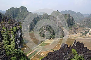 A panorama from Hang Mua, Ninh Binh, Vietnam photo