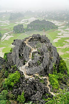 Hang Mua viewpoint at Trang An, Vietnam photo