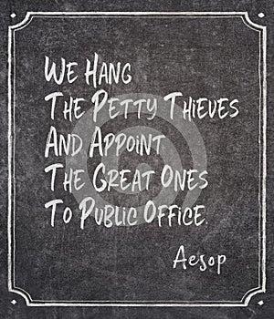 hang the petty thieves Aesop