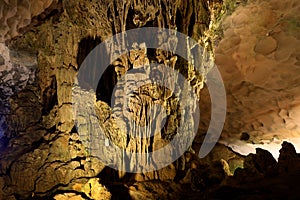 Hang Sung Sot Cave in Halong Bay in Vietnam