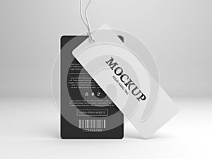 Hang tag 3D illustration mockup for branding label