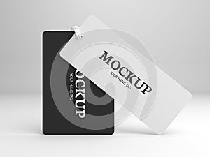 Hang tag 3D illustration mockup for branding label or cloth.