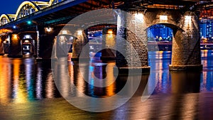 Hangang bridge at night in Seoul.