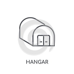 Hangar linear icon. Modern outline Hangar logo concept on white