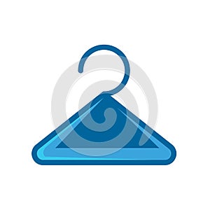 Hanger clothng blue flat icon isolated on white background photo