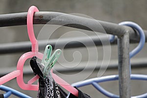 Hanger at home, to dry the cloth in the sun.