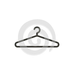 Hanger icon vector. Line clothes hanger symbol. photo
