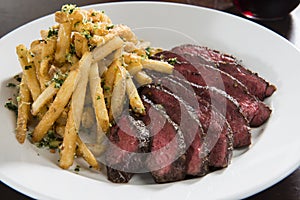 Hanger Steak with French Fries photo