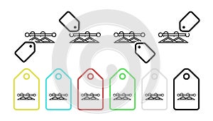 Hanger vector icon in tag set illustration for ui and ux, website or mobile application