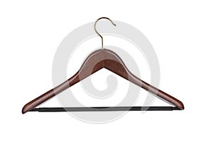 Hanger. Wood coat hanger on the background