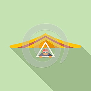 Hangglider icon flat vector. Para air