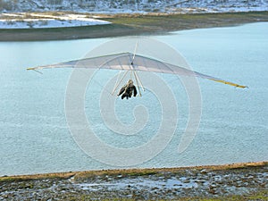 Hangglider and river photo