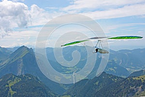 Hanggliding in Swiss Alps photo