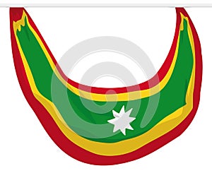 Hanging Barranquilla`s flag from two points in the top, Vector illustration