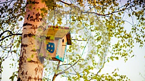 Hanging bird house box