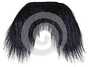 Hanging black mustache isolated on white