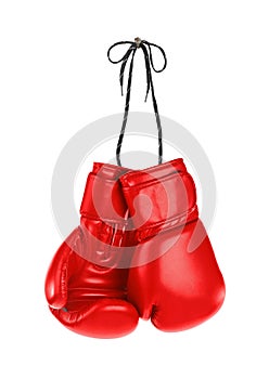 Hanging boxing gloves photo