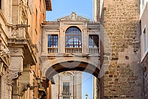 Hanging bridge on Capitoline hill in Rome, Italy