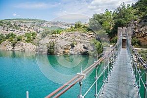 Hanging bridge Mont-rebei Canyon
