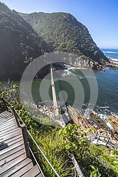 Hanging bridge over Storms River mouth, Tsitsikamma National Park