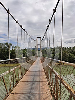 Hanging bridge and sharavati river