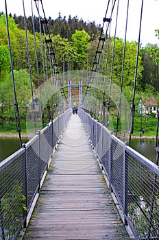 Hanging bridge in Zagorze Slaskie, Poland