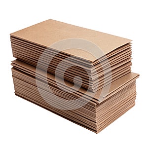 Hanging Brown Note Cards Isolated on White Background