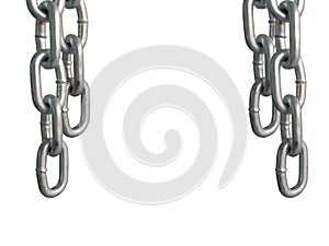Hanging chains, isolated on white background.