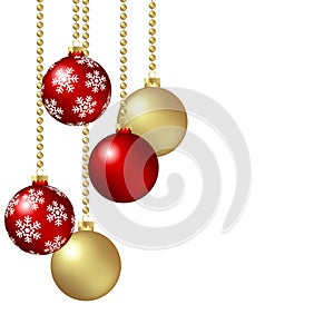 hanging christmas baubles concept