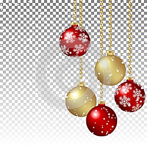 hanging christmas baubles concept