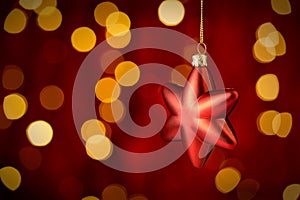 Hanging Christmas Ornament star lights background