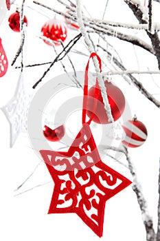 Hanging Christmas Stars Baubles photo