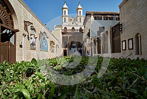 The hanging Church  Saint Virgin Mary`s Coptic Orthodox Church in Old Cairo exterior view