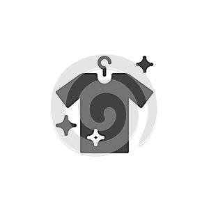 Hanging clean shirt vector icon