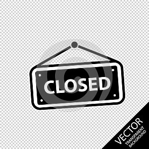 Hanging Closed Sign - Vector Illustration Icon - Isolated On Transparent Background