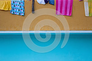 Hanging clothes to dry