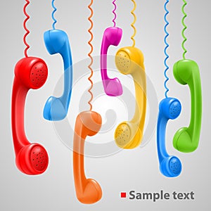 Hanging colored handsets