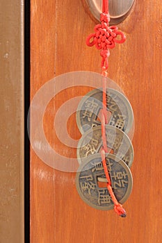Hanging Door Lucky Copper Coins Fengshui Chinese Geomancy