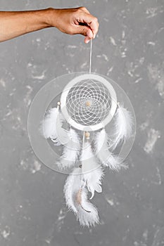 Hanging dream catchers with different colors. Best way to catch bad dreams or nightmares. Best options for bed decoration