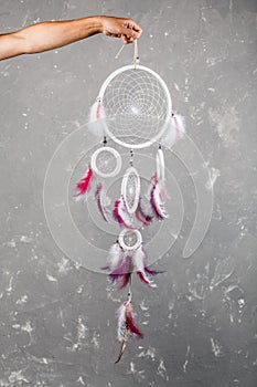 Hanging dream catchers with different colors. Best way to catch bad dreams or nightmares. Best options for bed decoration