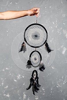 Hanging dream catchers with different colors. Best way to catch bad dreams or nightmares. Best options for bed decoration