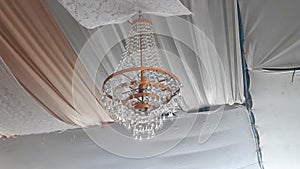 HANGING Expensive exquisite crystal chandelier in Victorian style