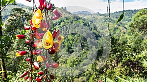 Hanging flowers above the vally