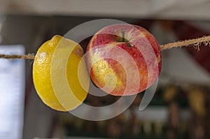 Hanging fruits on string