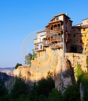Hanging Houses on rocks in Cuenca photo