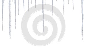 Hanging icicles isolated with clipping path